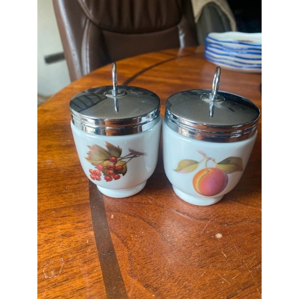 Royal Worcester pair egg coddlers